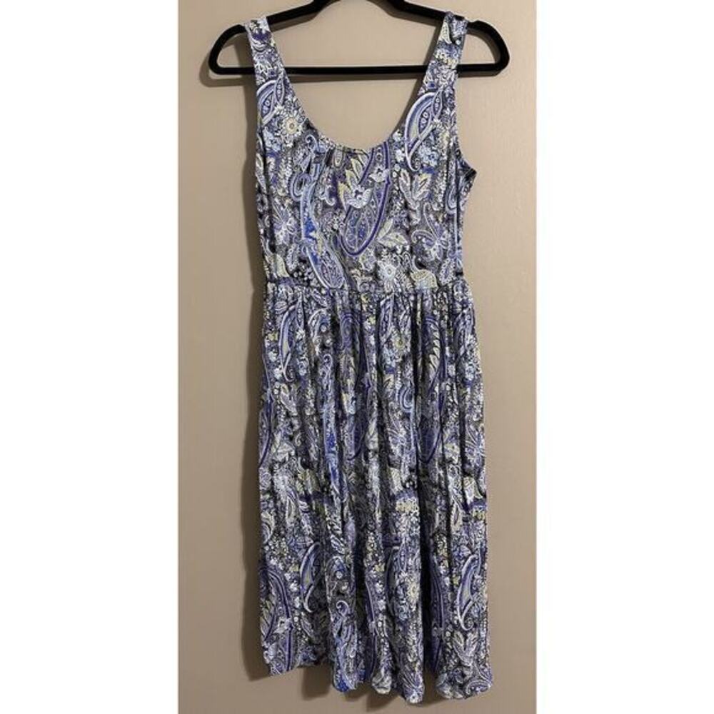 Lascana Short Dress Beach Size 4 Blue Purple‎ Paisley Print Halter Neck #999